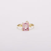 Morganite Pink Emerald Cut Sapphire Constellation Cluster Ring