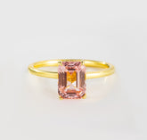 Morganite Pink Sapphire Solitaire Ring | Alvaura