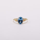 Santa Maria Blue Oval Spinel Bloom Cluster Ring