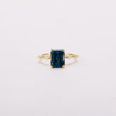 Tidal Lagoon Emerald Cut Spinel Floating Ring
