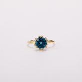 Tidal Lagoon Round Spinel Bold Bloom Halo Ring