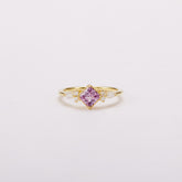 Lilac Princess-cut Sapphire Unfolding Wings Cluster Ring