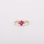 Rubellite Pink Princess-cut Sapphire Unfolding Wings Cluster Ring