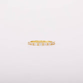 Half Emerald-cut Moissanite Stacking Ring