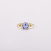 Misty Cornflower Cushion Sapphire Bloom Cluster Ring