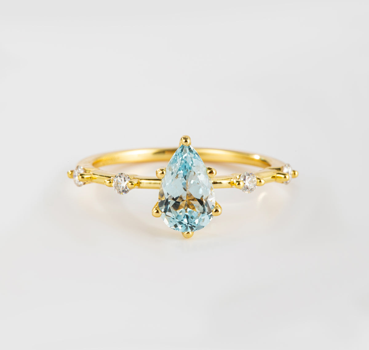 Aquamarine Blue Sapphire Floating Ring | Alvaura