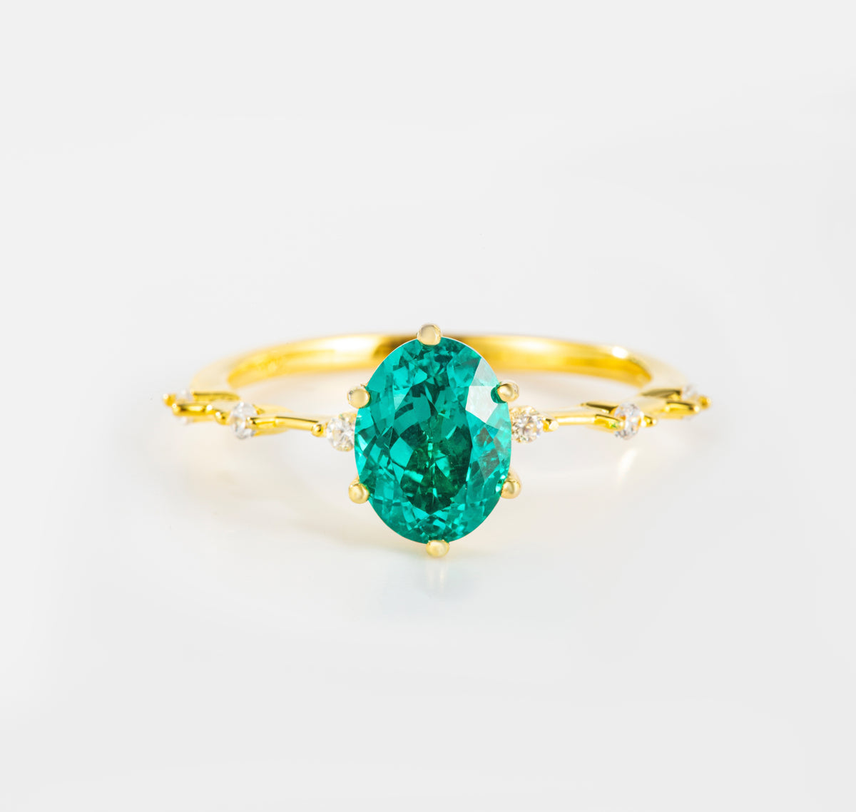 Paraiba Green Lab Garnet Floating Ring | Alvaura