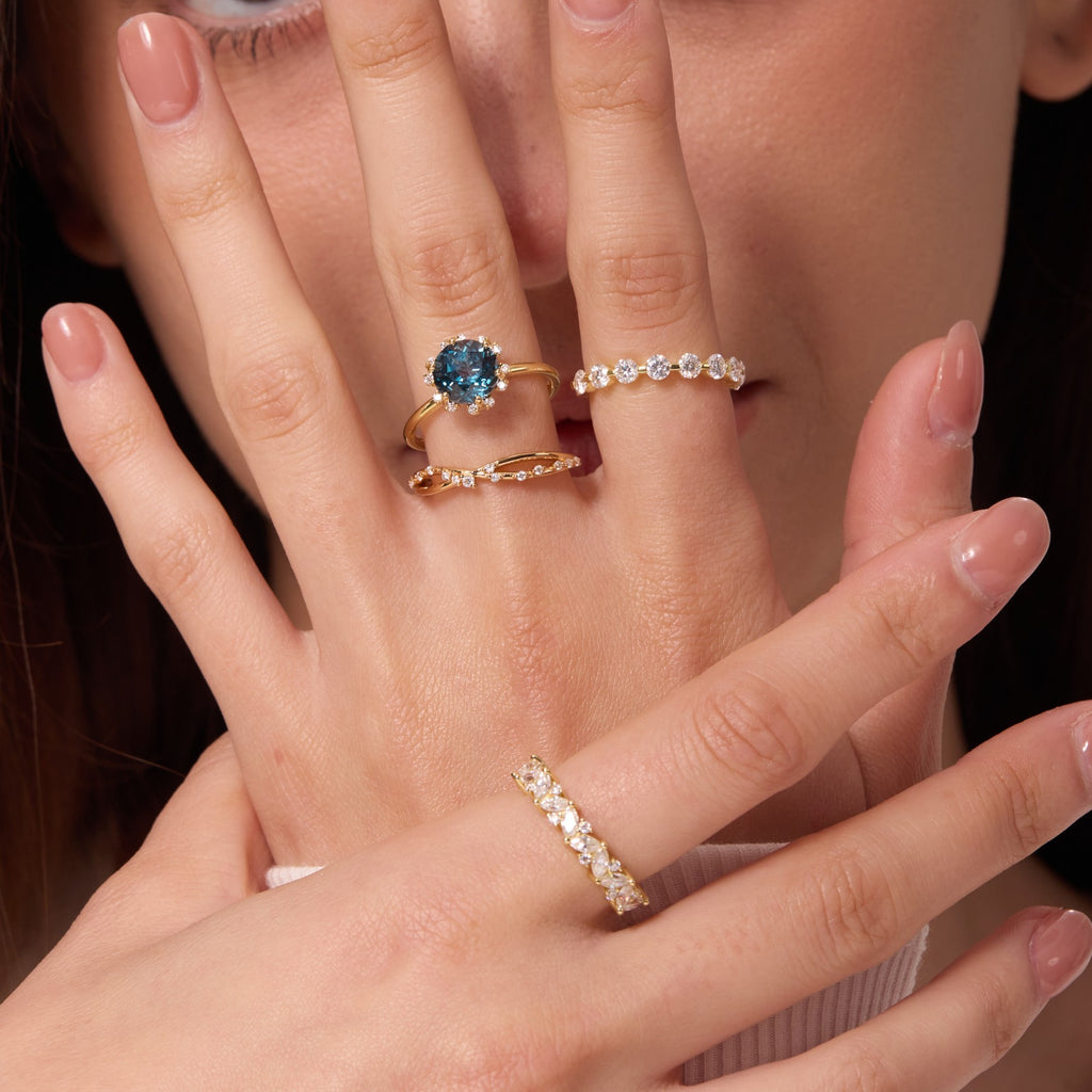 Tidal Lagoon Bold Bloom Halo Ring - Round Brilliant