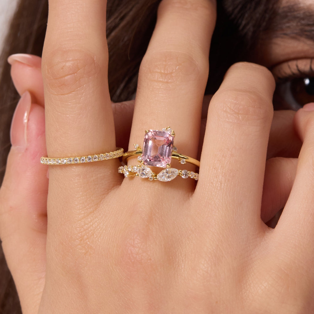 Marquise Moissanite Stacking Ring