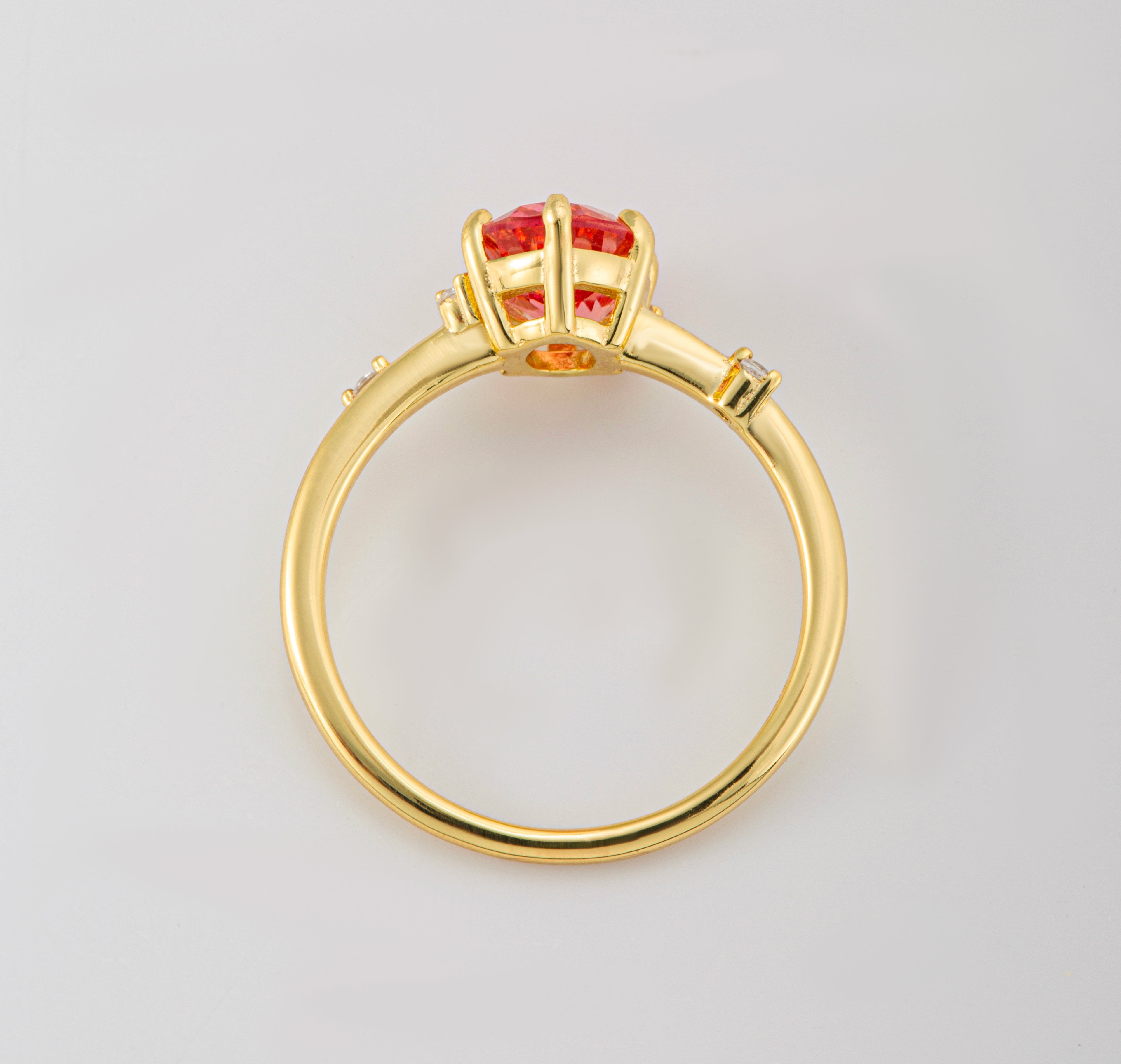 Padparadscha Sunrise Sapphire Dérive Ring | Alvaura