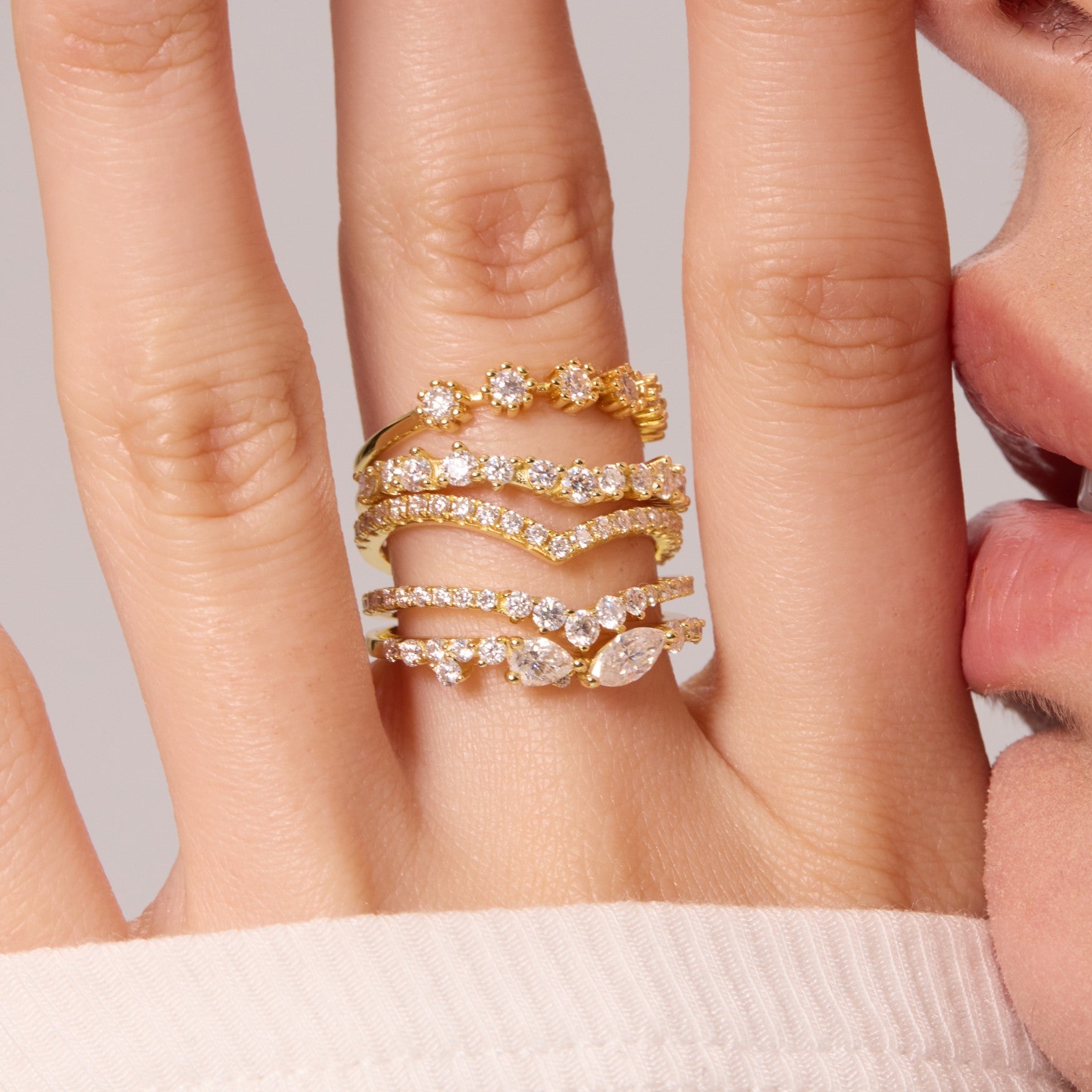 Marquise Moissanite Stacking Ring Secondary image