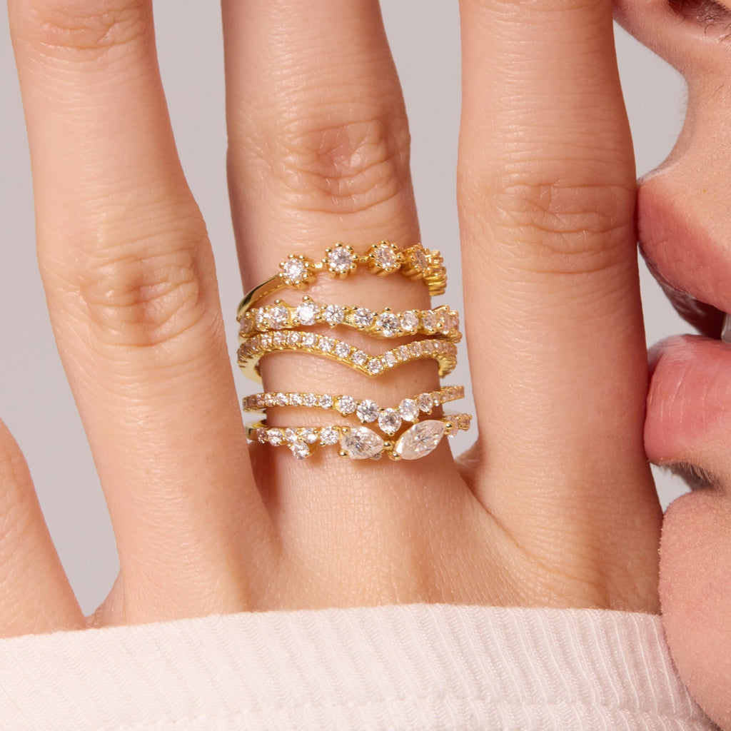 Marquise Moissanite Stacking Ring