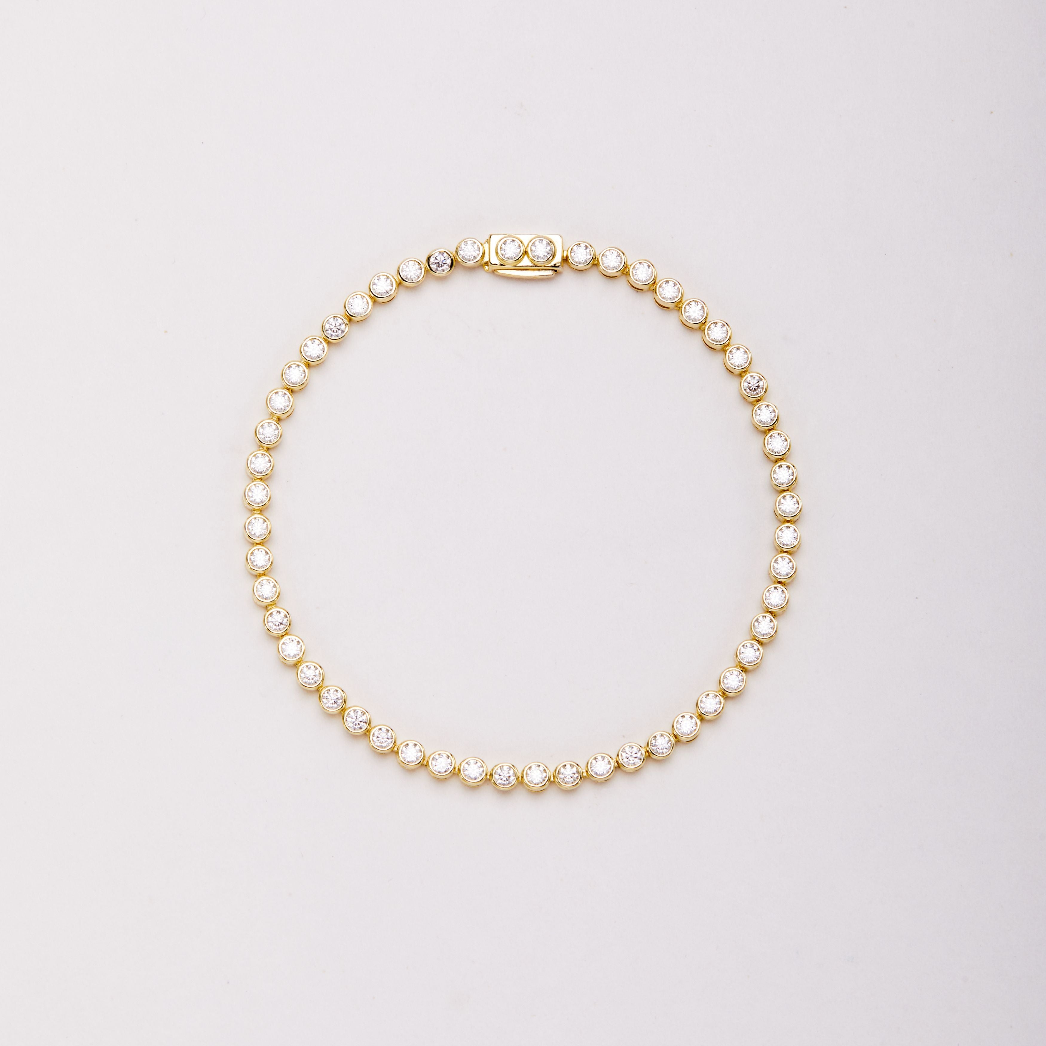 Round Bezel Tennis Bracelet