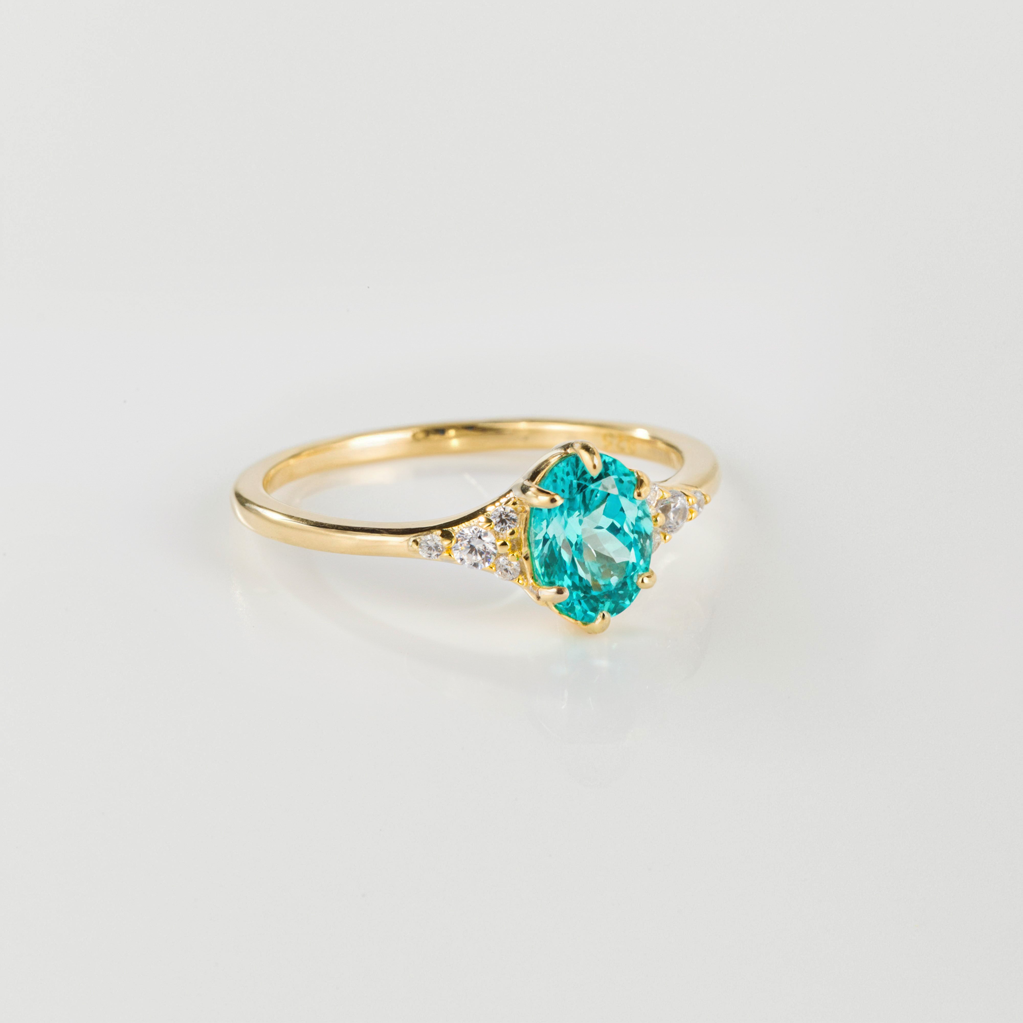 Paraiba Blue Lab Garnet Ring | Alvaura