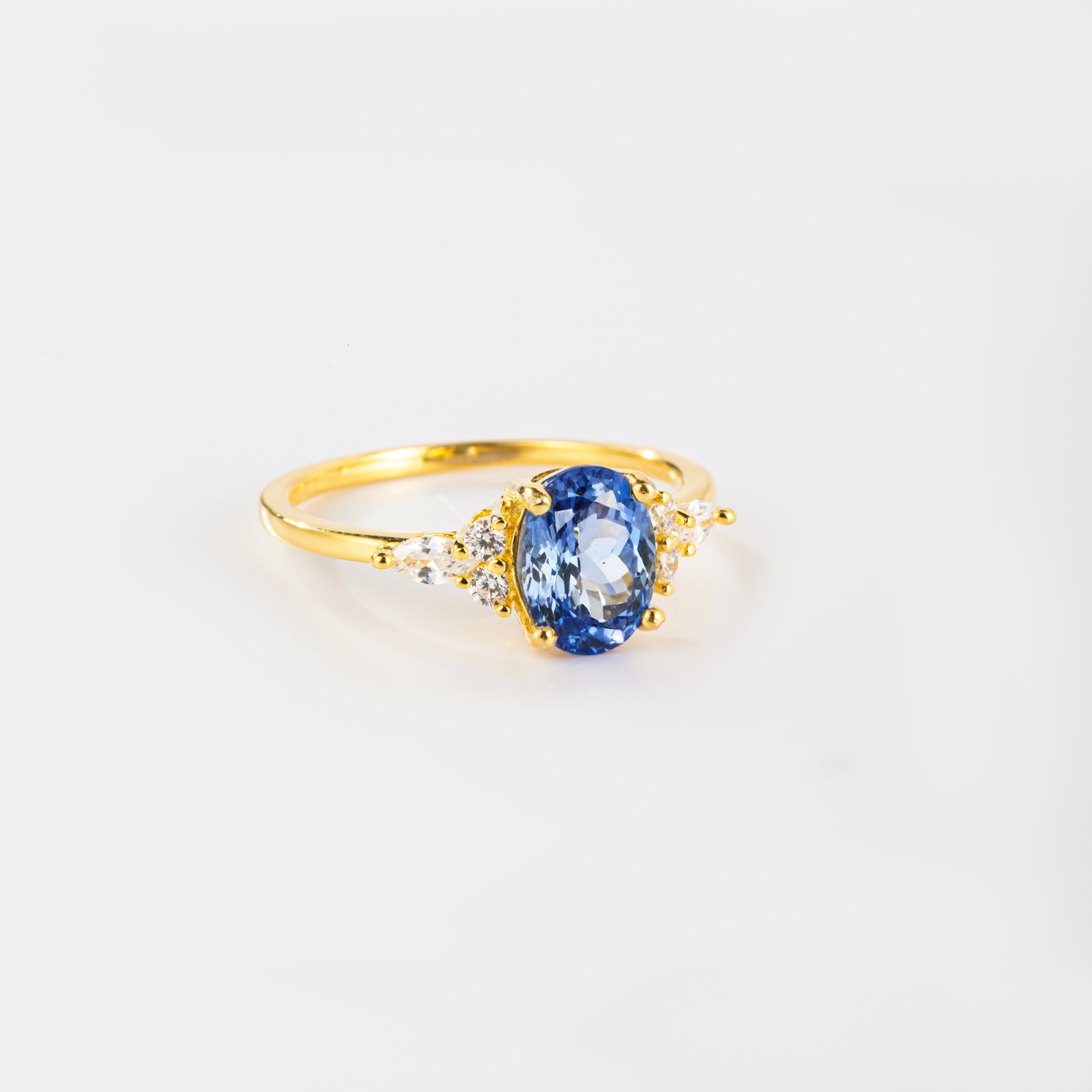 Celestial Cornflower Sapphire Alchemy Wings Ring | Alvaura