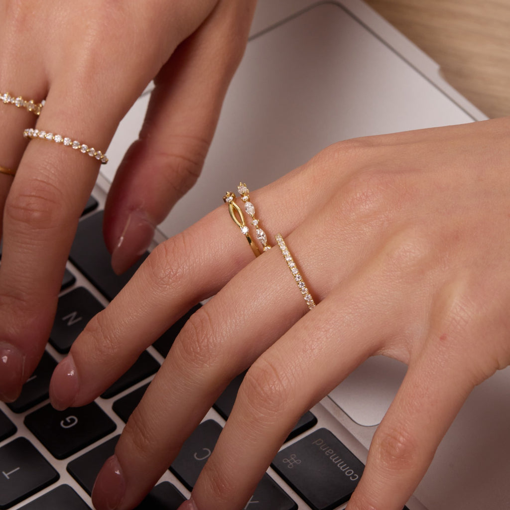 Half Eternity Stacking Ring