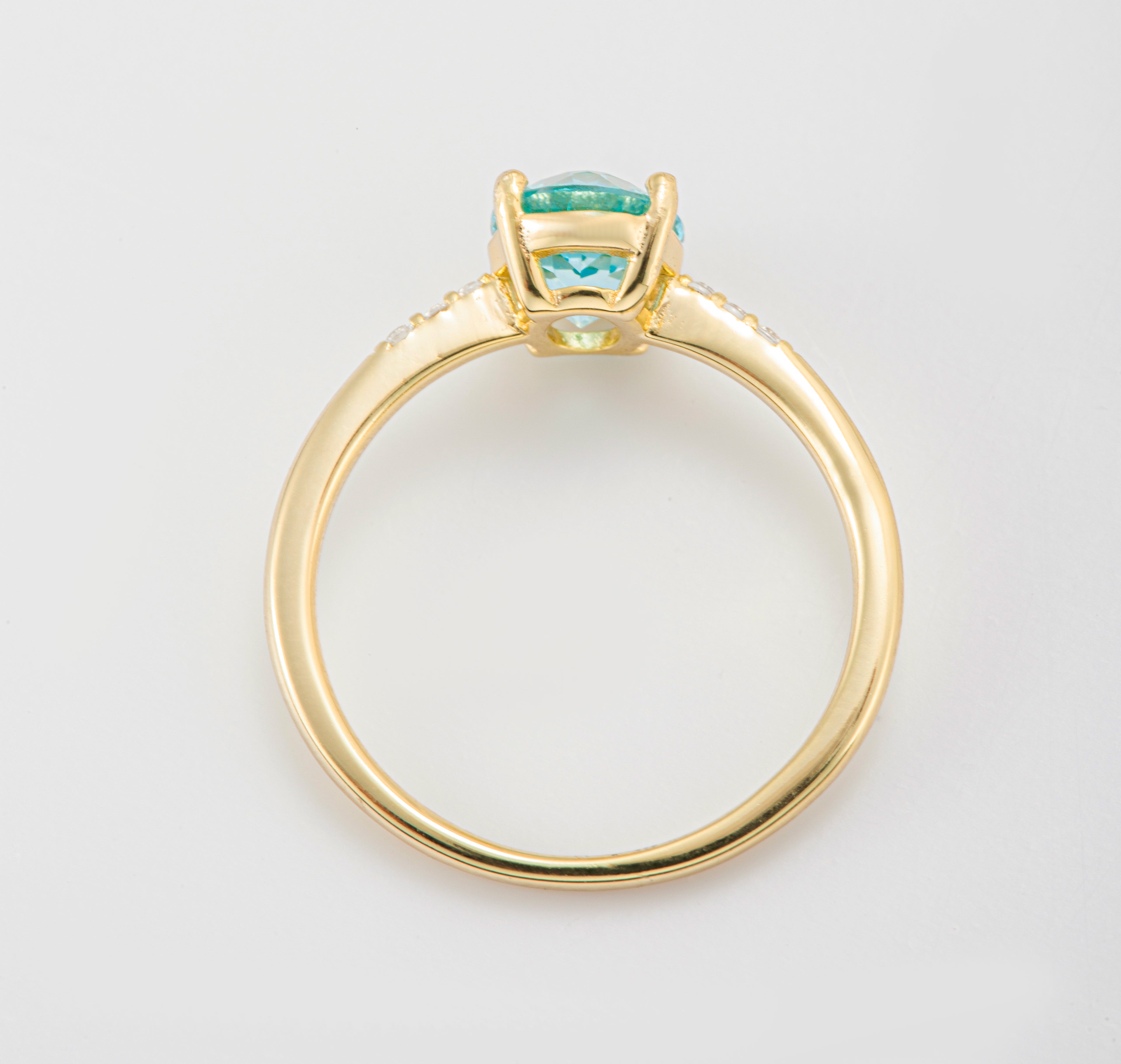 Aquamarine Blue Sapphire Ring | Alvaura