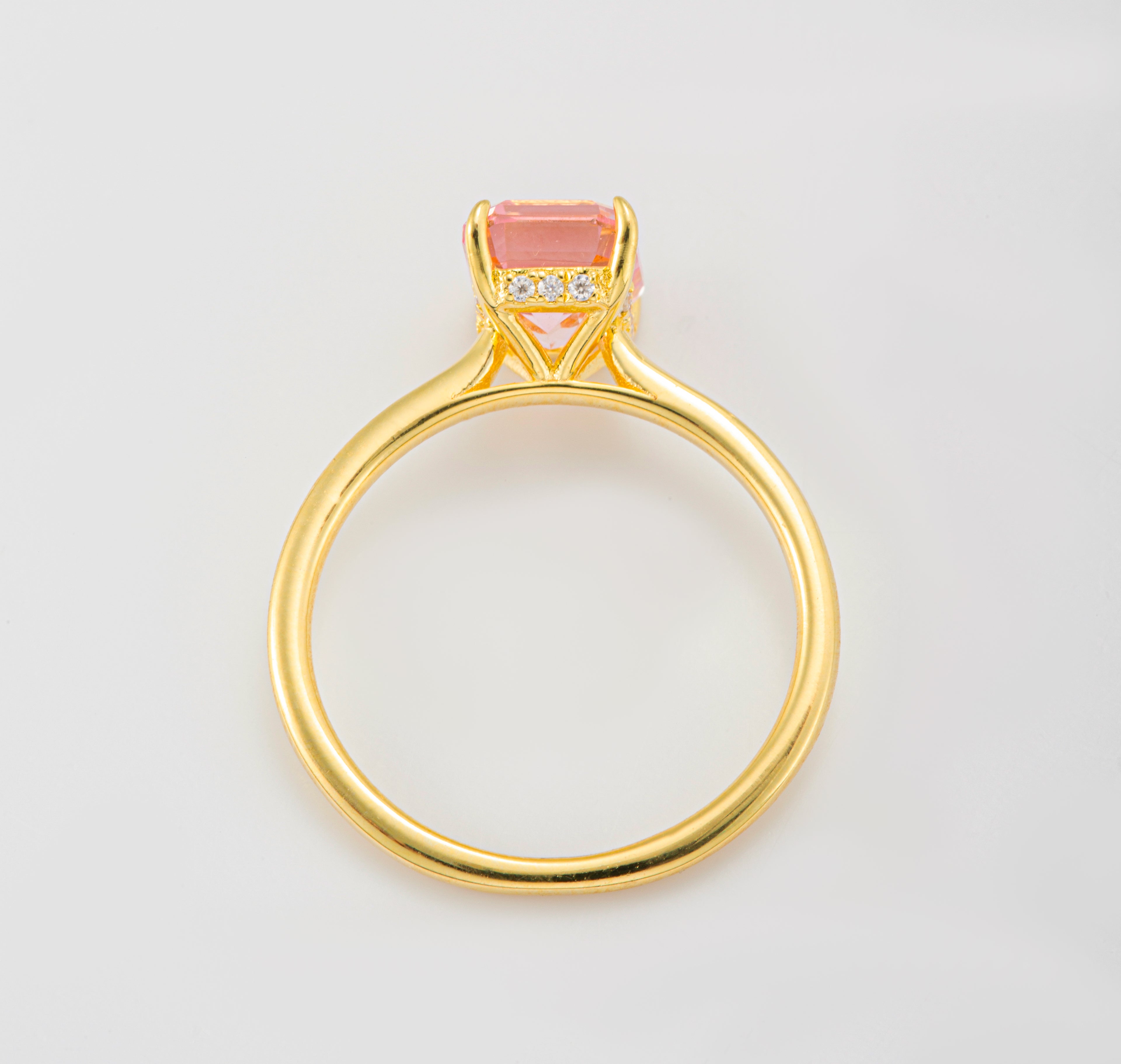 Morganite Pink Sapphire Solitaire Ring | Alvaura