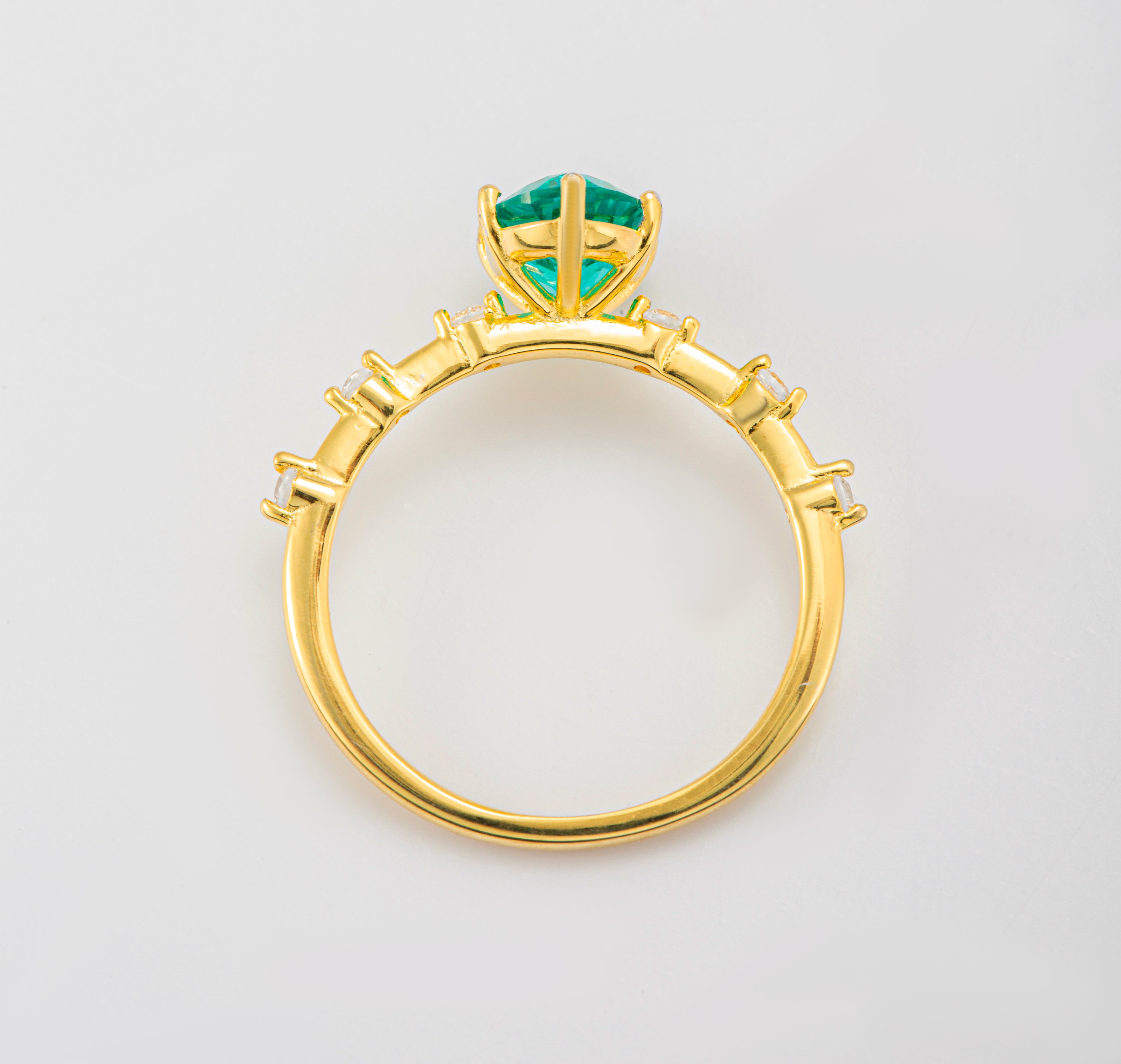 Paraiba Green Lab Garnet Floating Ring | Alvaura