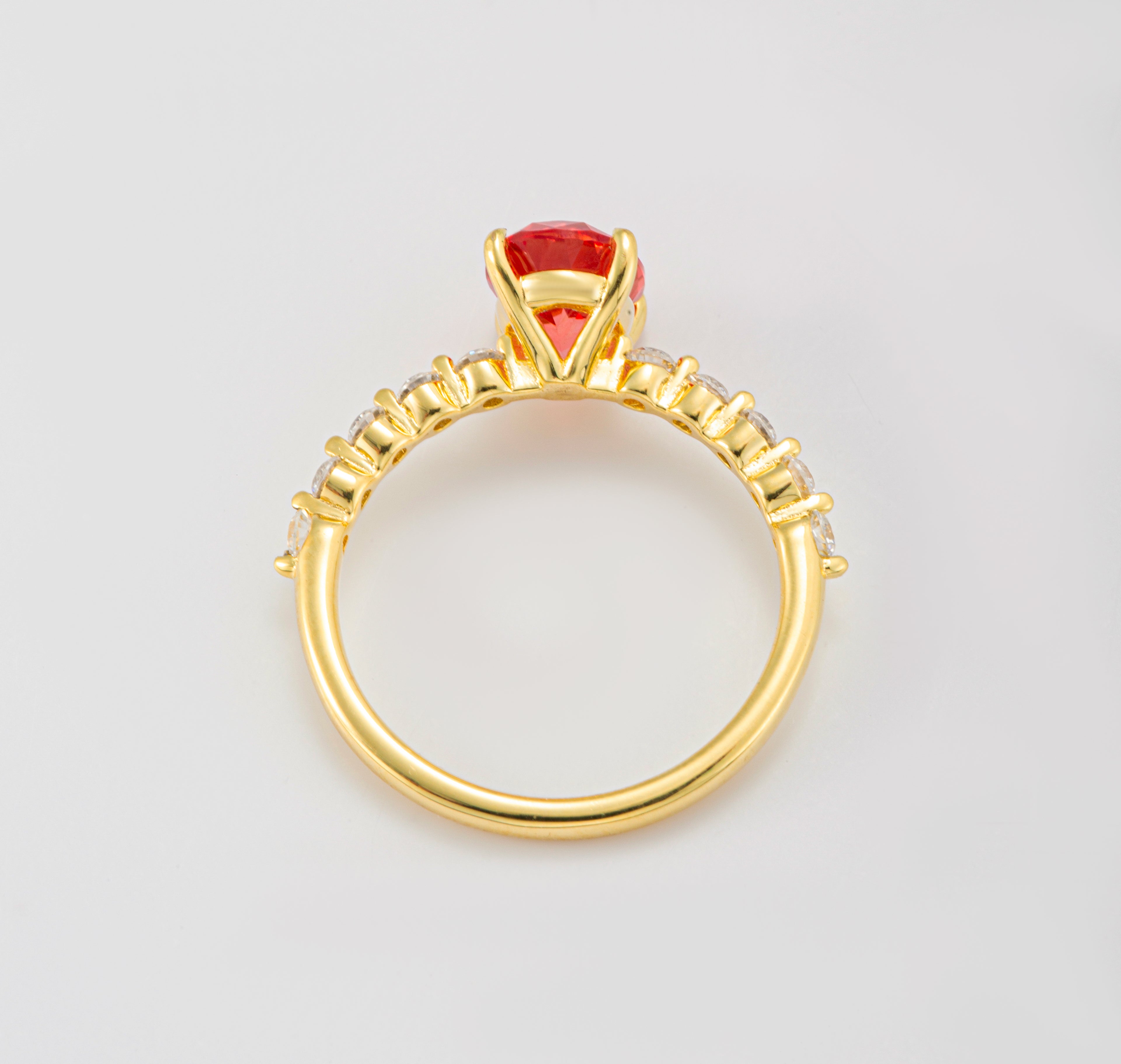 Padparadscha Sunset Sapphire Lumière Flottante Ring | Alvaura