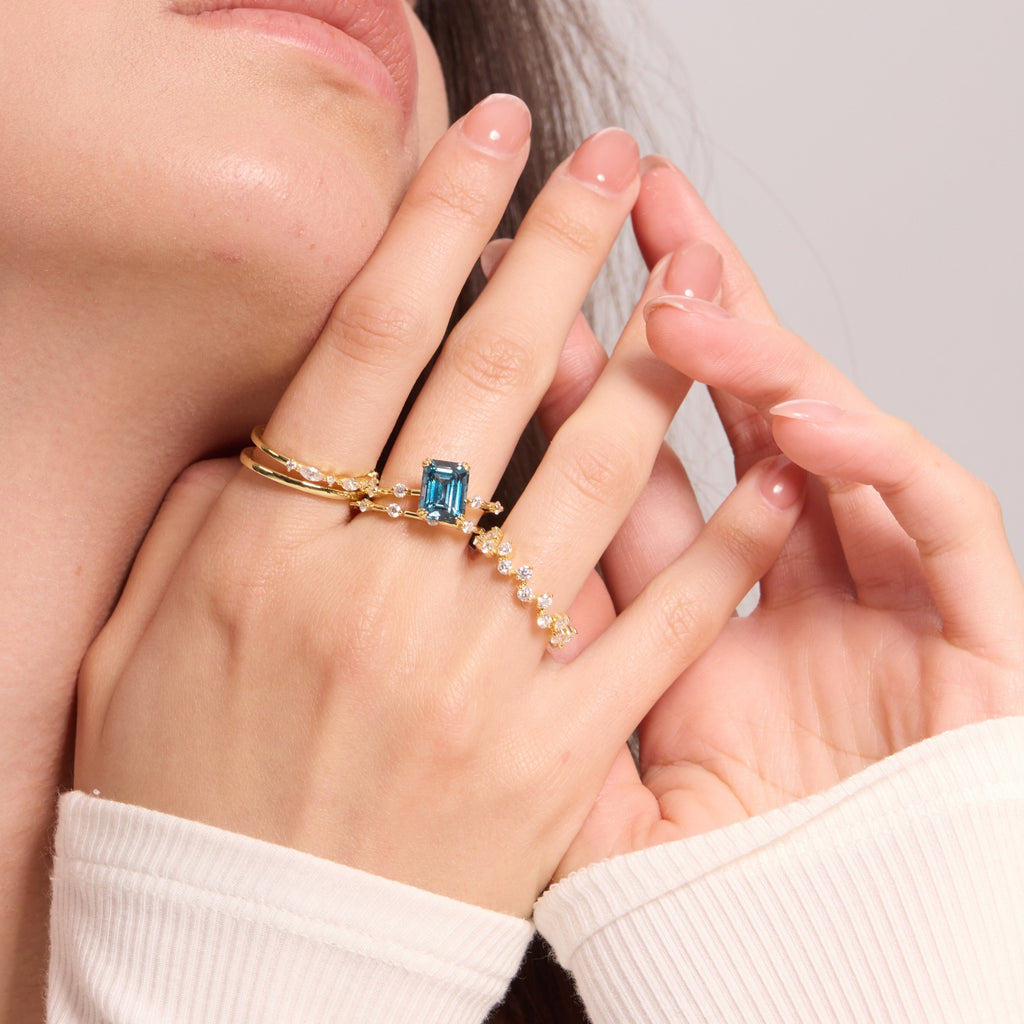 Tidal Lagoon Floating Ring - Emerald Cut