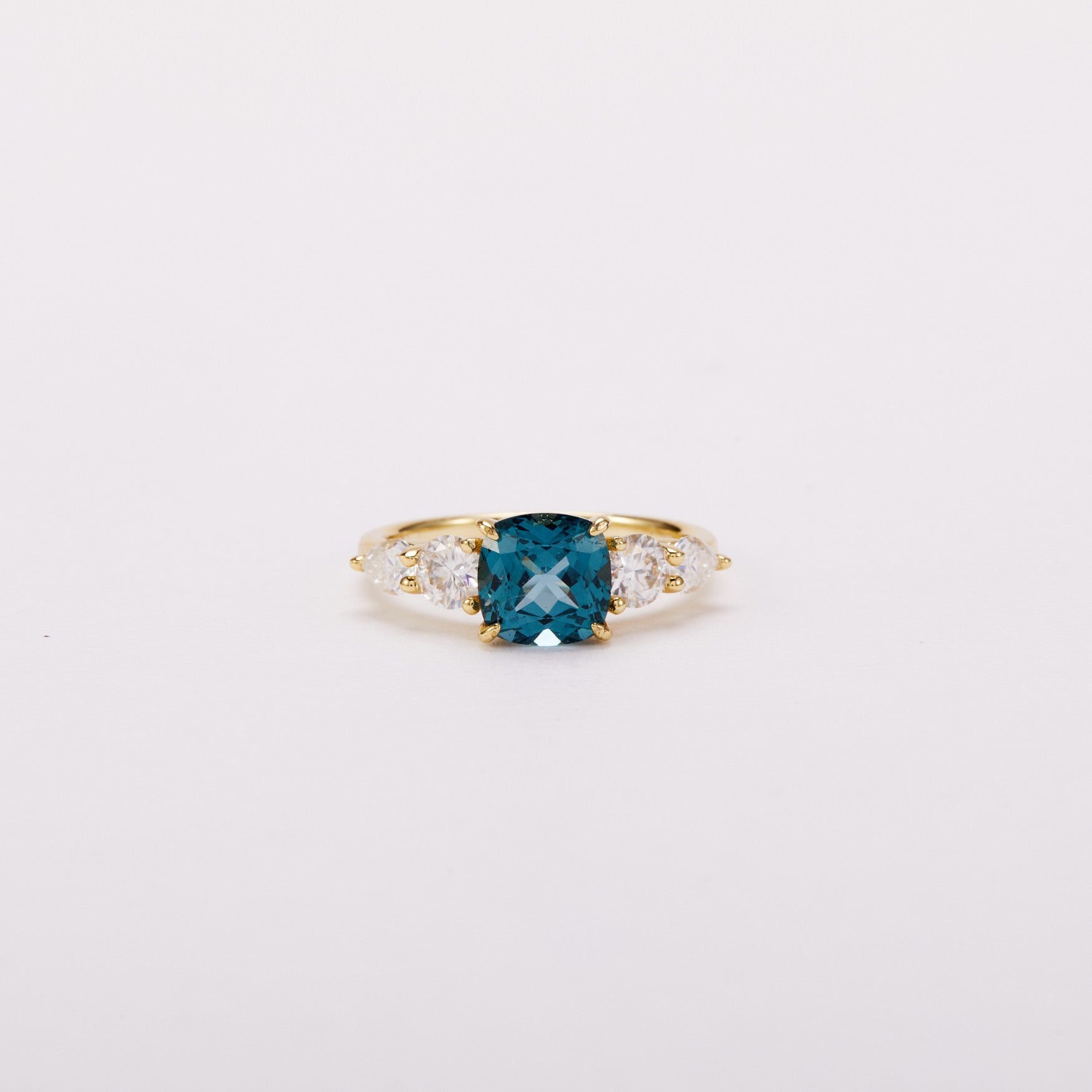 Tidal Lagoon Five-Stone Ring - Cushion Brilliant