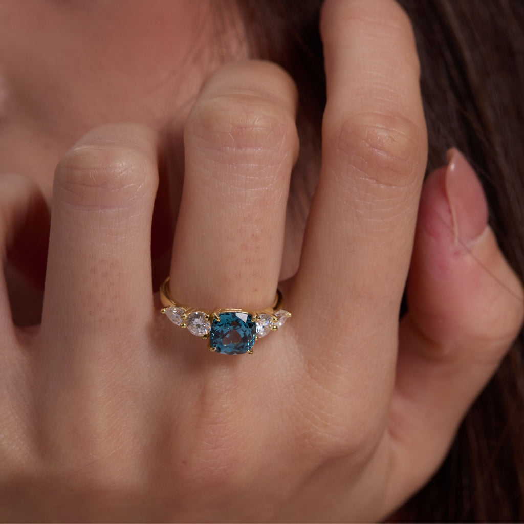 Tidal Lagoon Five-Stone Ring - Cushion Brilliant