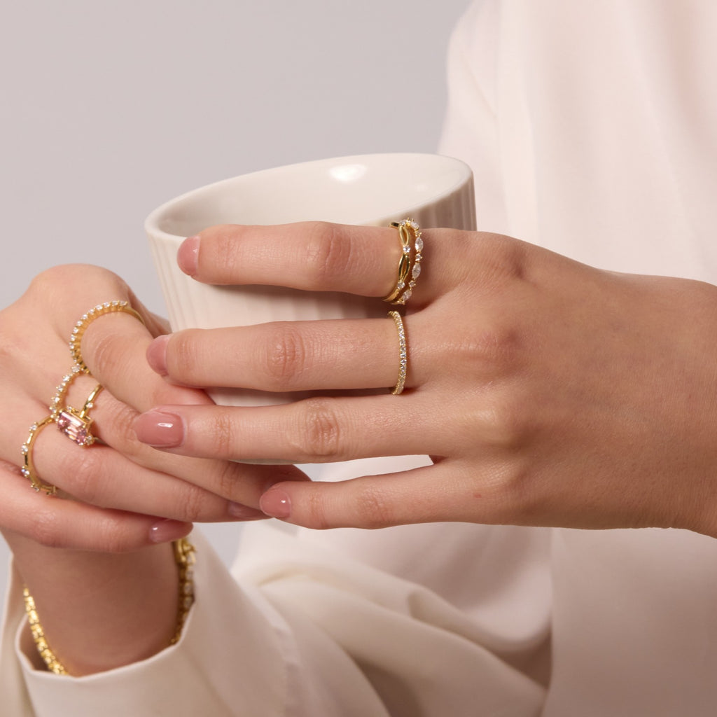 Half Eternity Stacking Ring