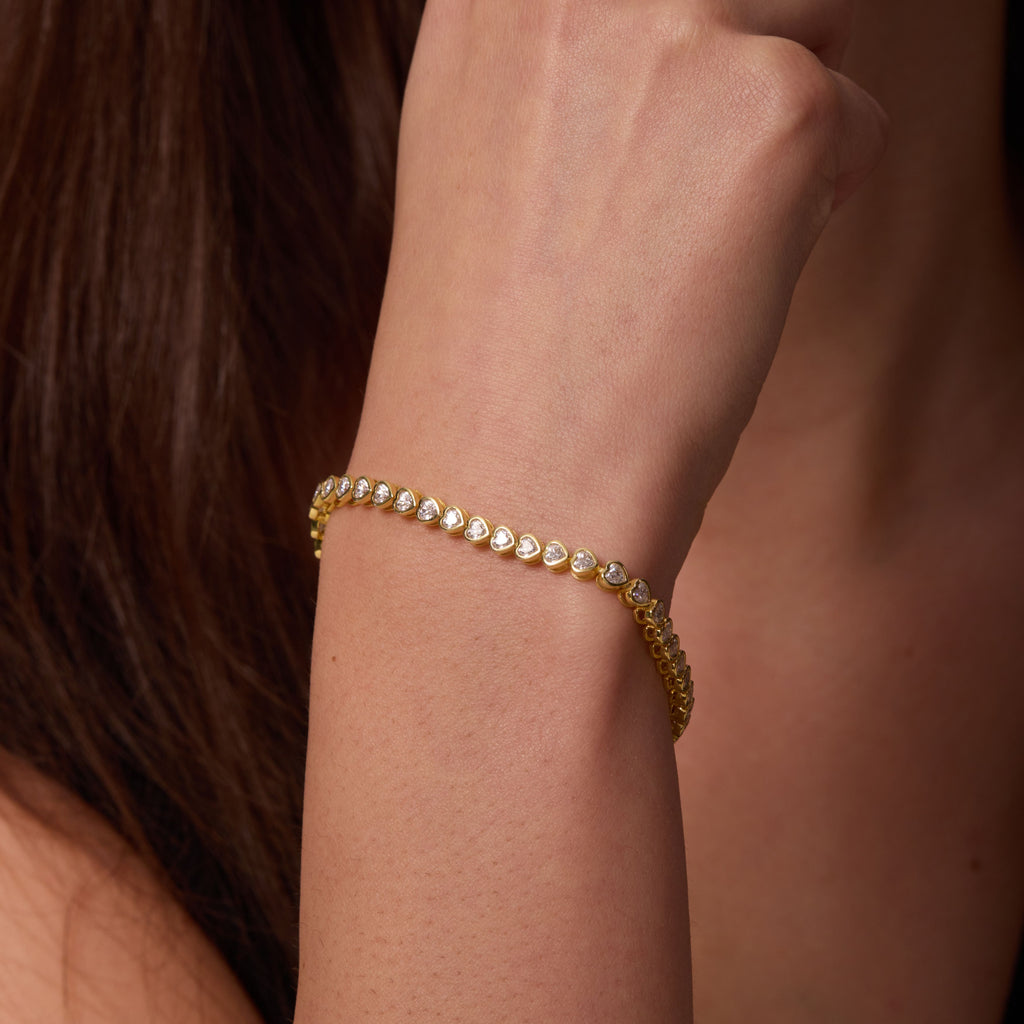 Heart Tennis Bracelet