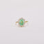 Vivid Mint Green Bud Halo Ring - Oval Brilliant