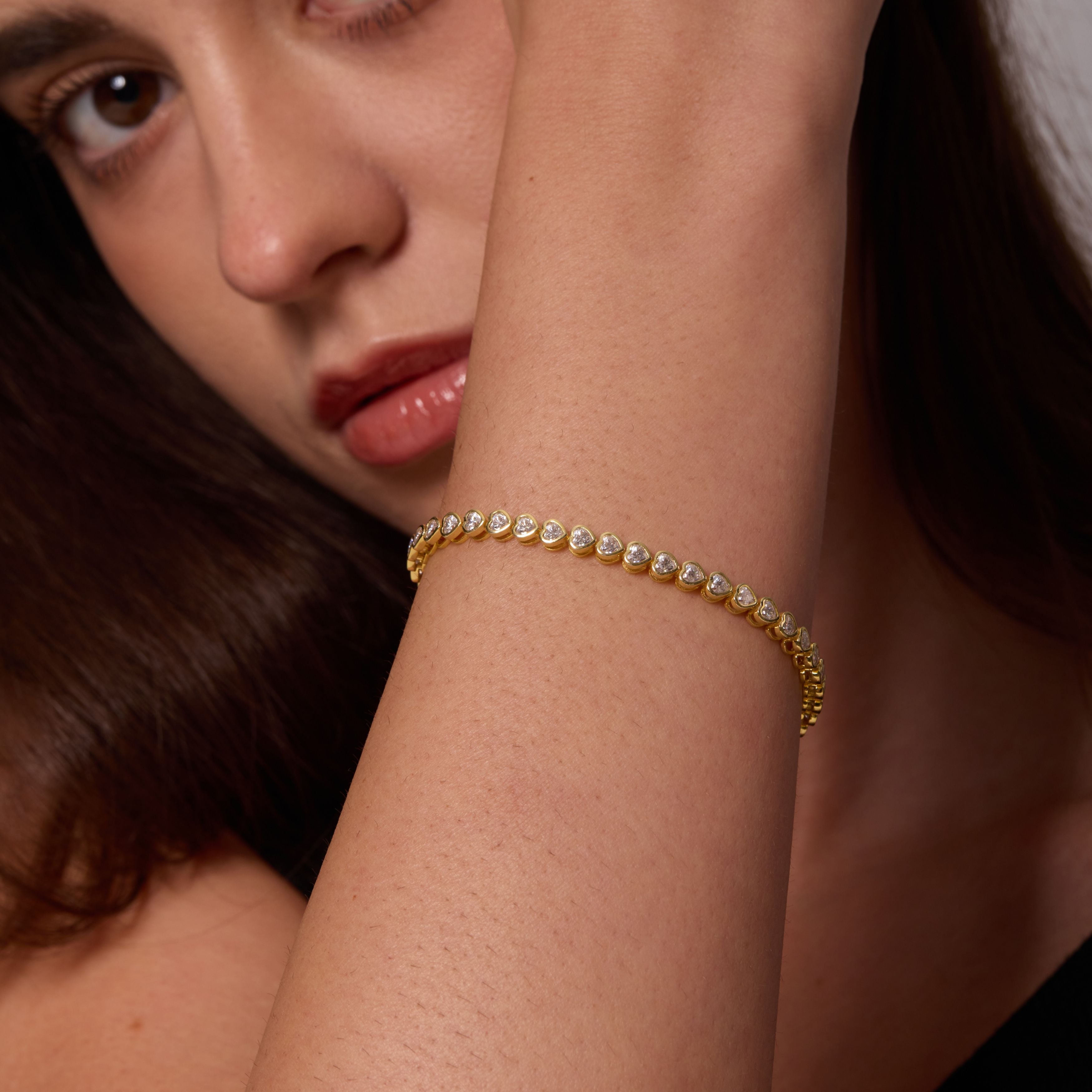 Heart Tennis Bracelet