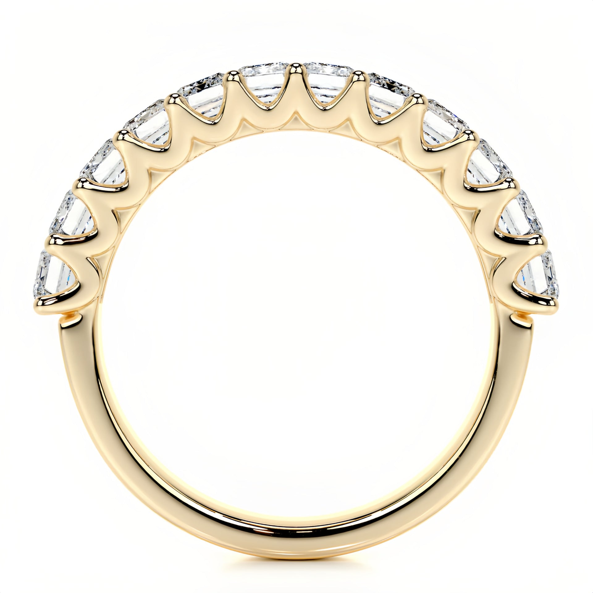 Emerald-cut Moissanite Eternity Band