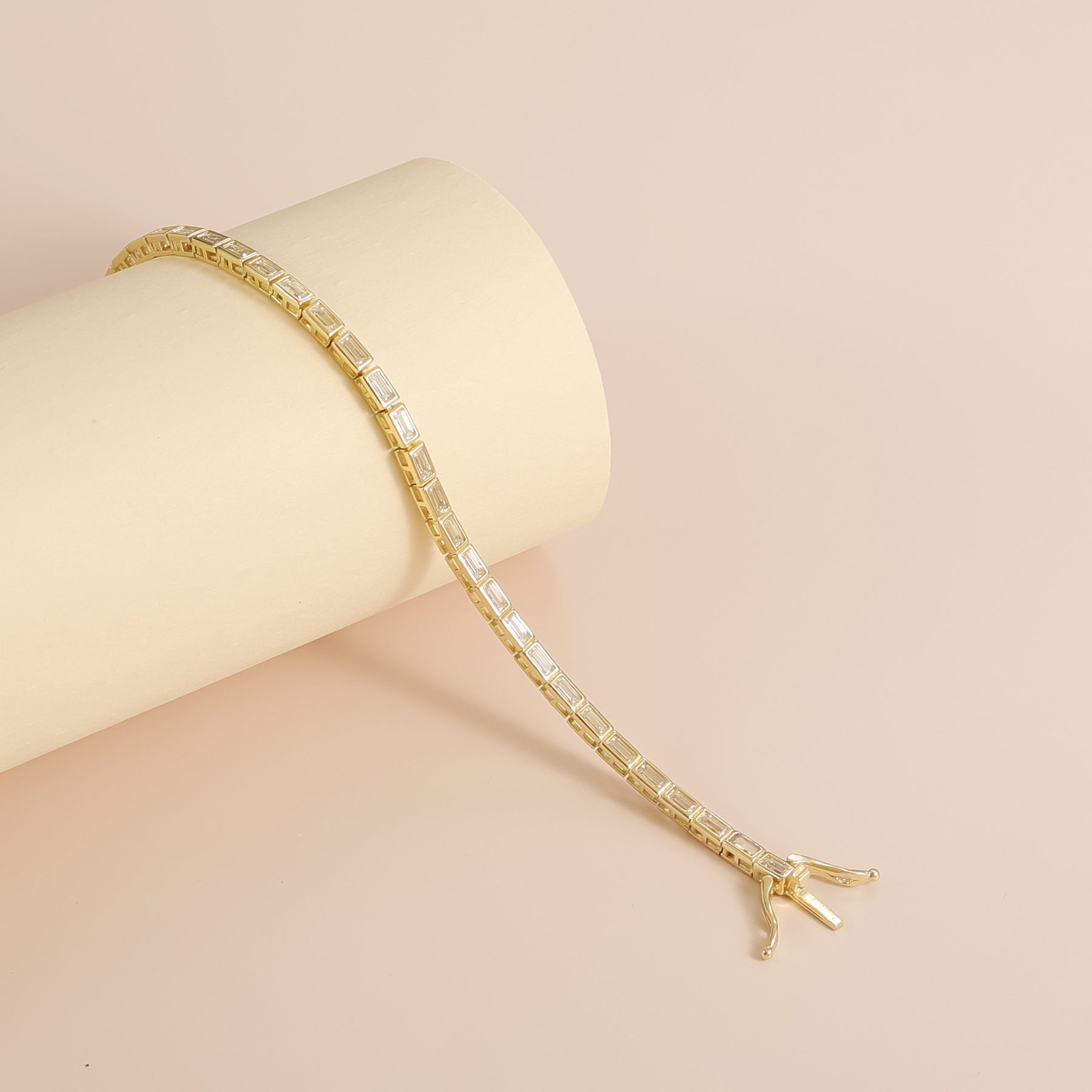 Emerald Cut Moissanite Tennis Bracelet