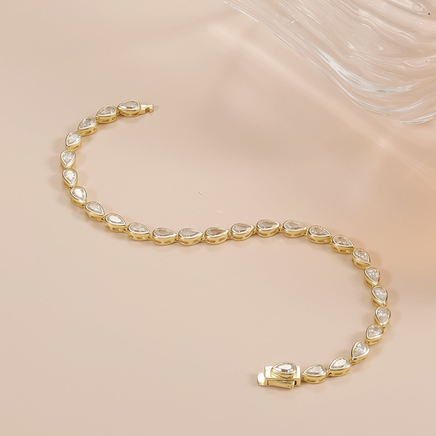 Pear Cut Moissanite Tennis Bracelet