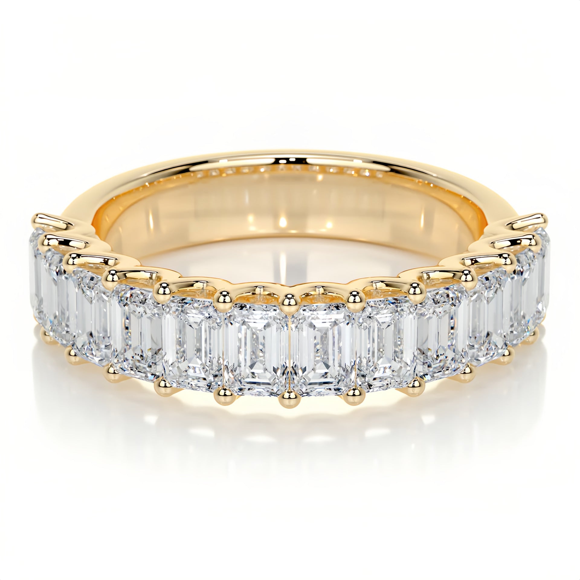 Emerald-cut Moissanite Eternity Band
