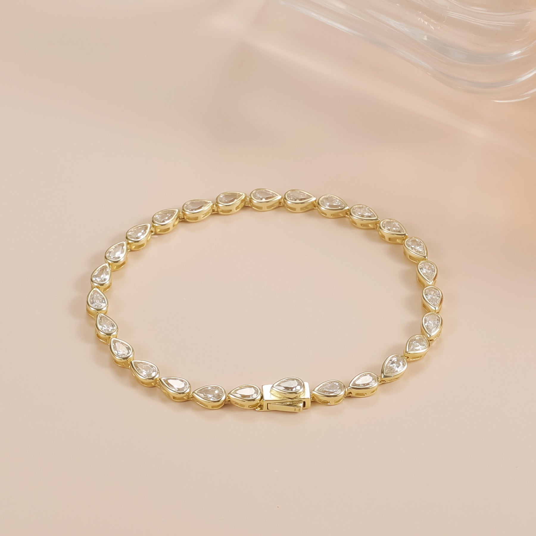 Pear Cut Moissanite Tennis Bracelet