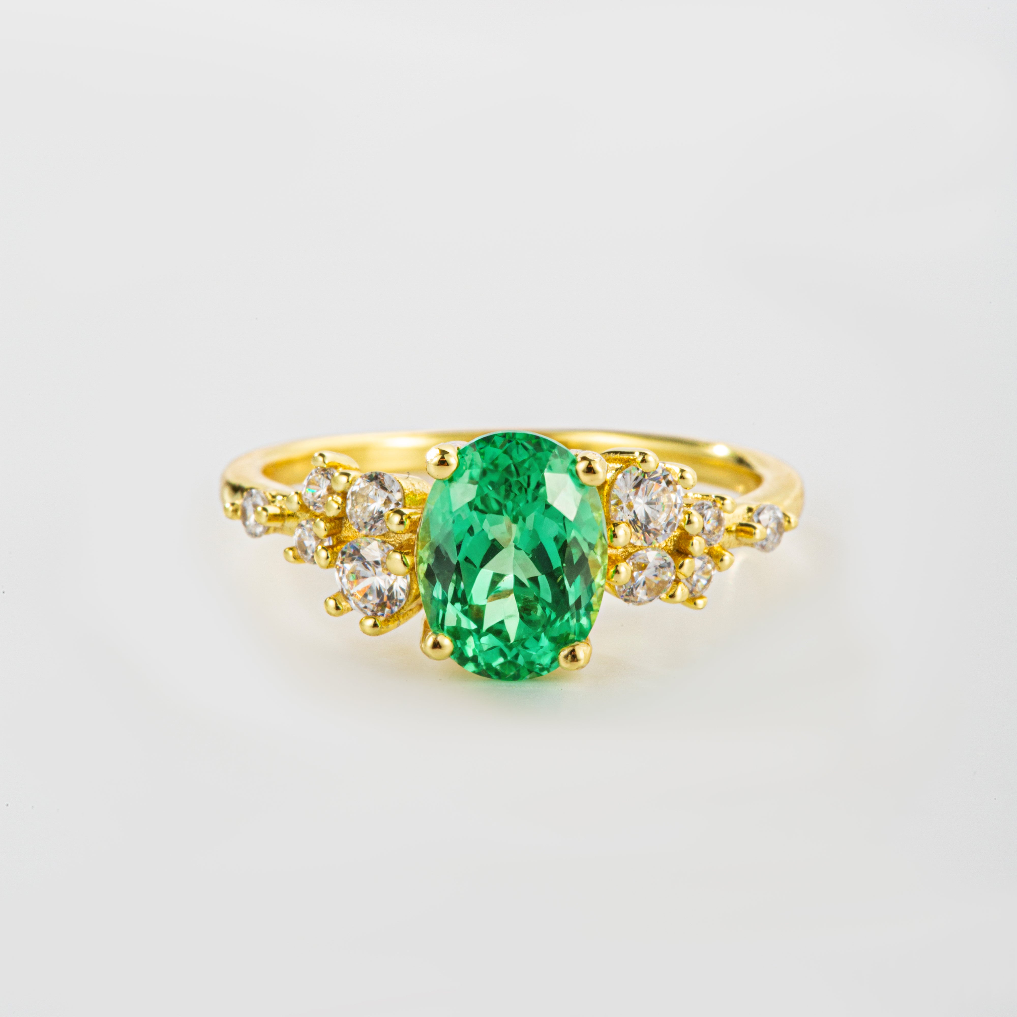 Mint Green Sapphire Étoile Cluster Ring | Alvaura