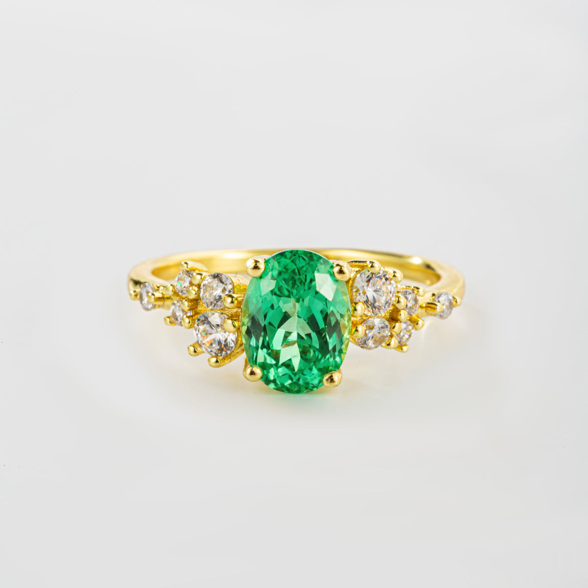 Mint Green Sapphire Étoile Cluster Ring | Alvaura