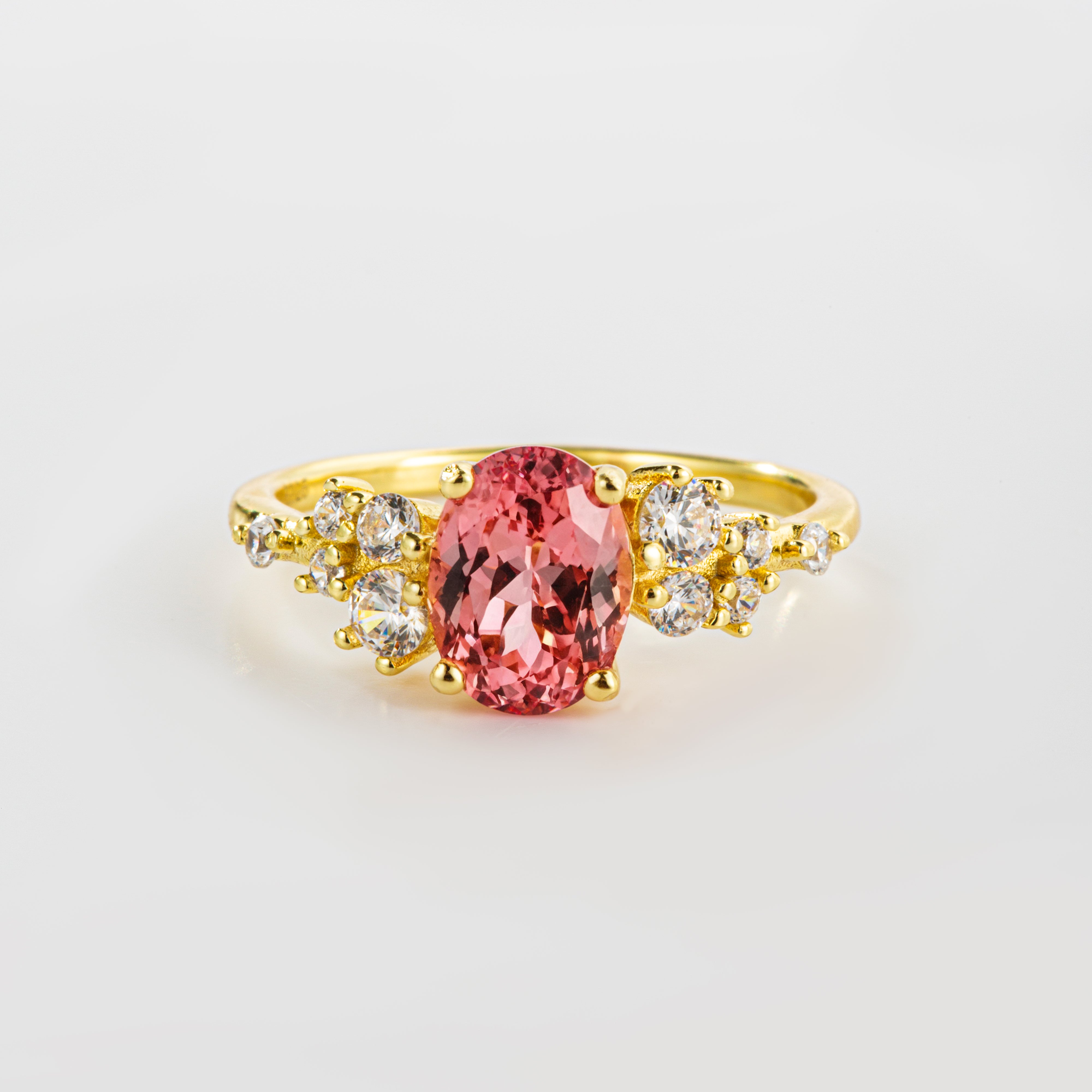 Padparadscha Sunrise Sapphire Étoile Cluster Ring | Alvaura