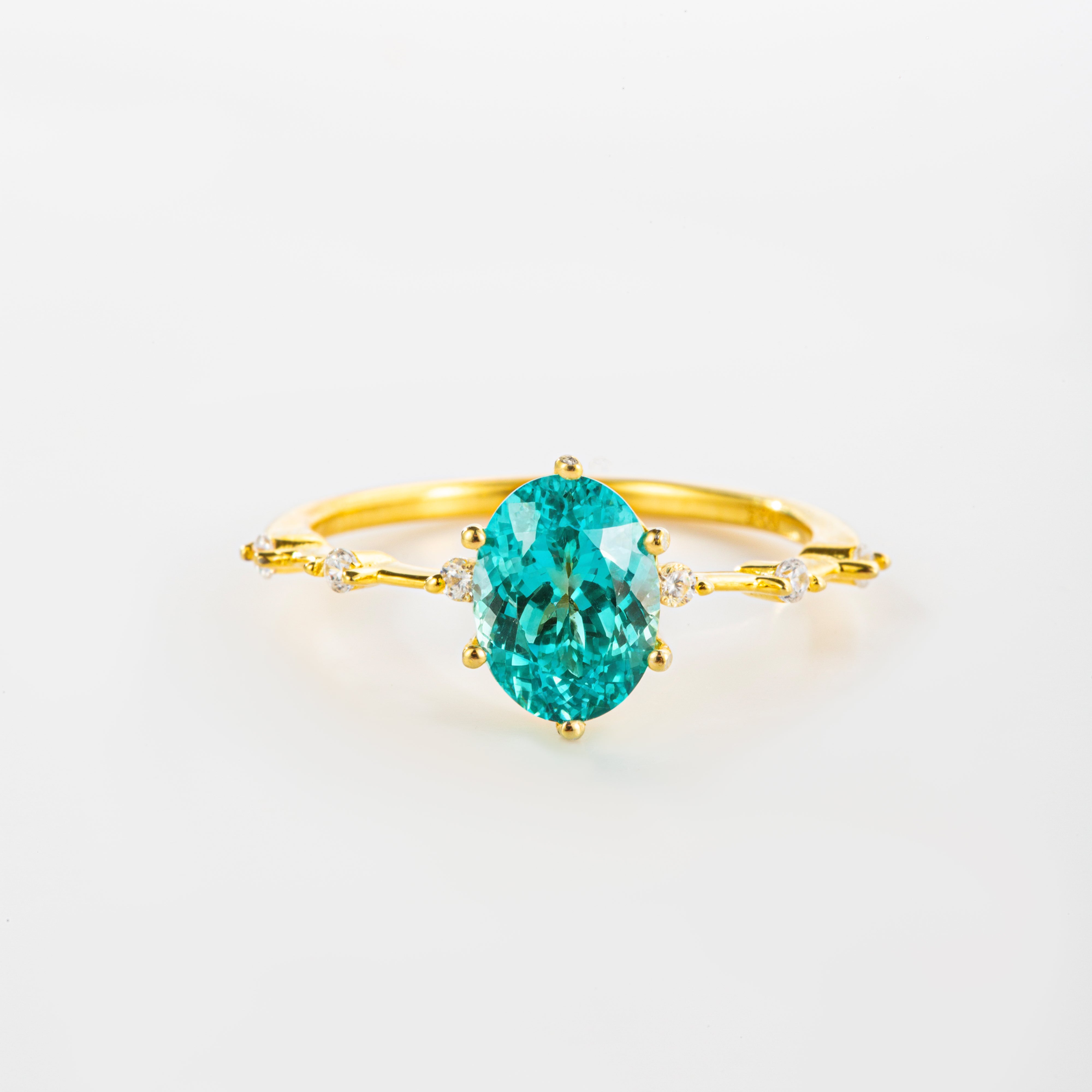 Paraiba Blue Lab Garnet Floating Ring | Alvaura