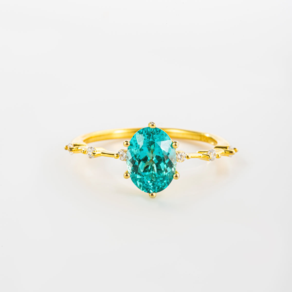 Paraiba Blue Lab Garnet Floating Ring | Alvaura