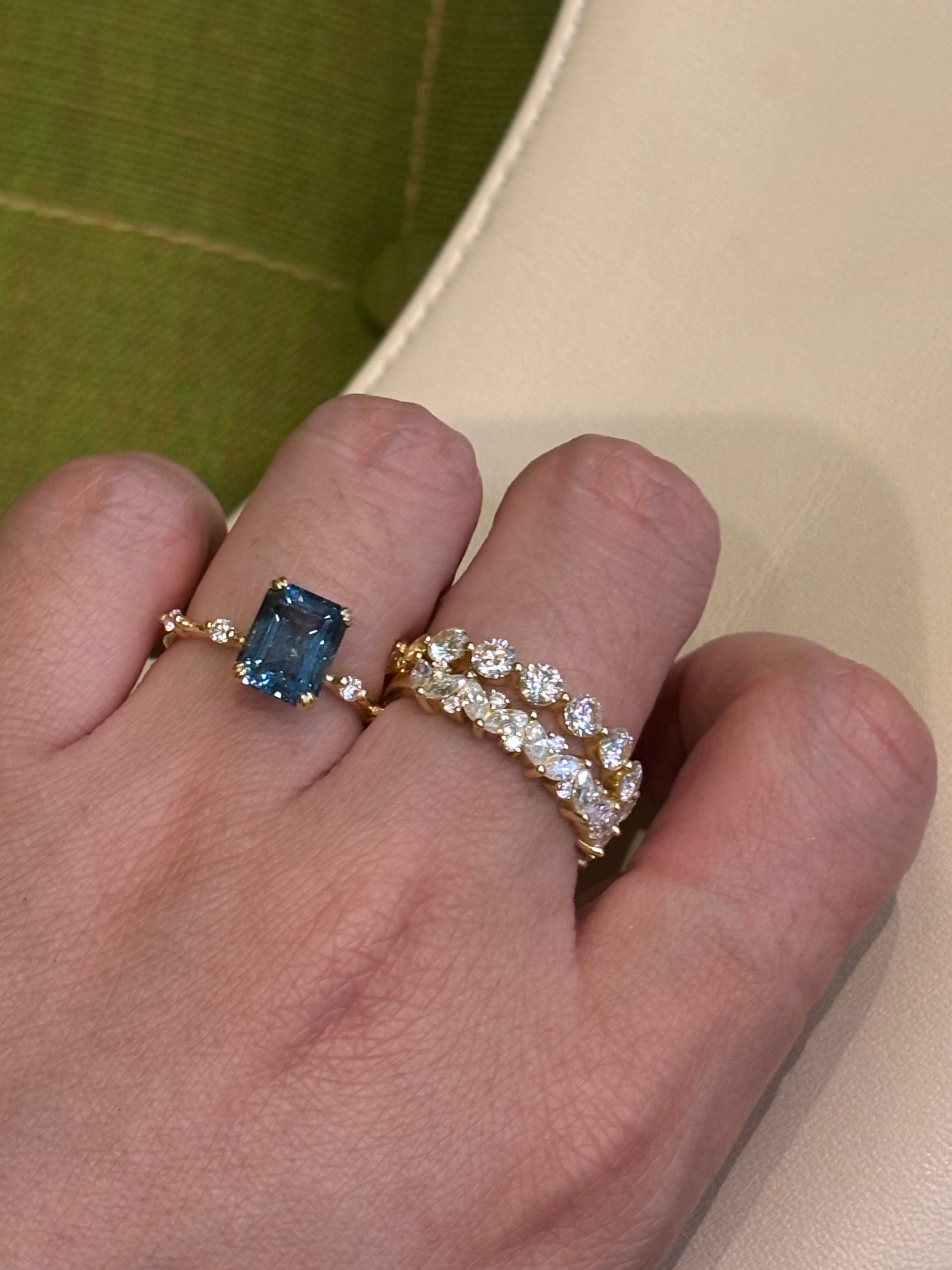 Lagoon Floating Ring — Emerald Cut Secondary image