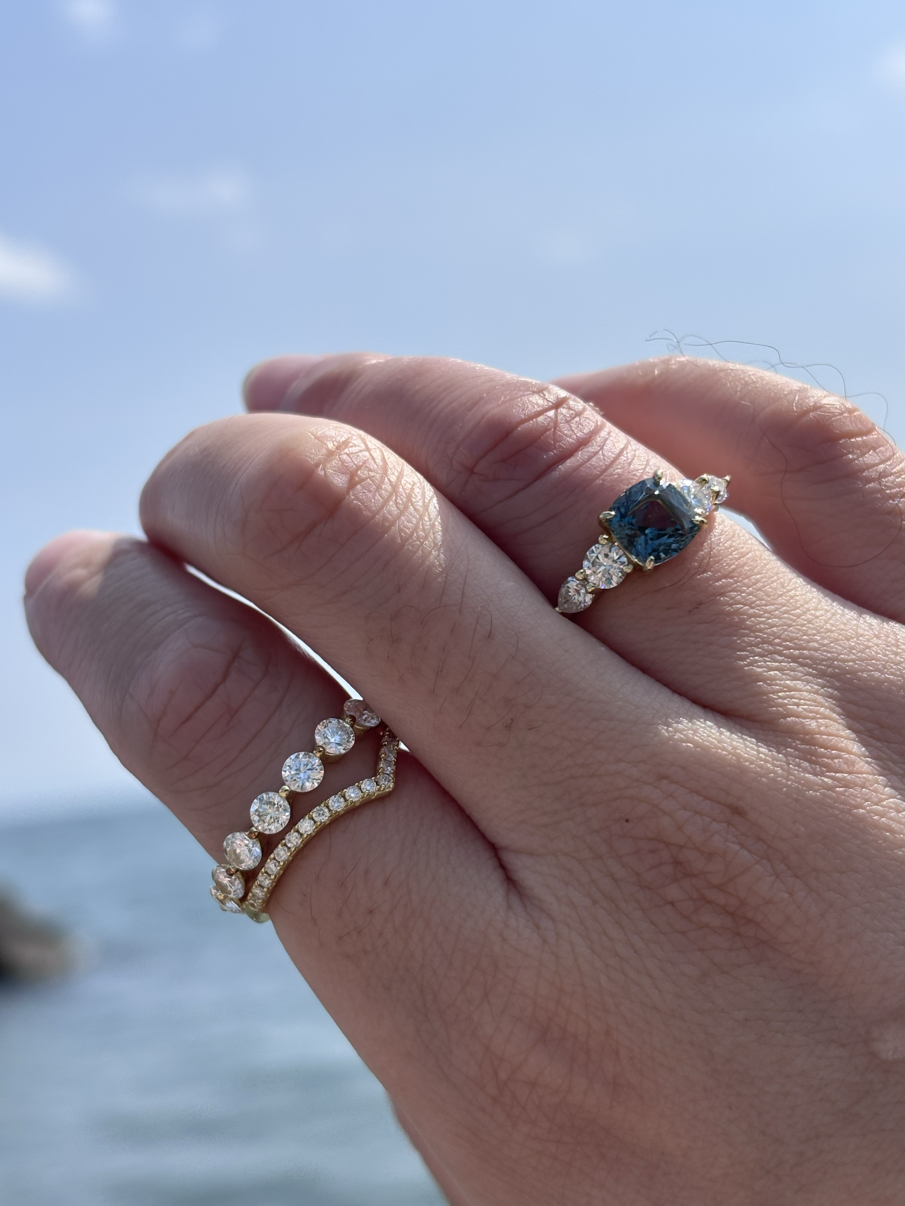 Lagoon Five-Stone Ring — Cushion Brilliant Secondary image