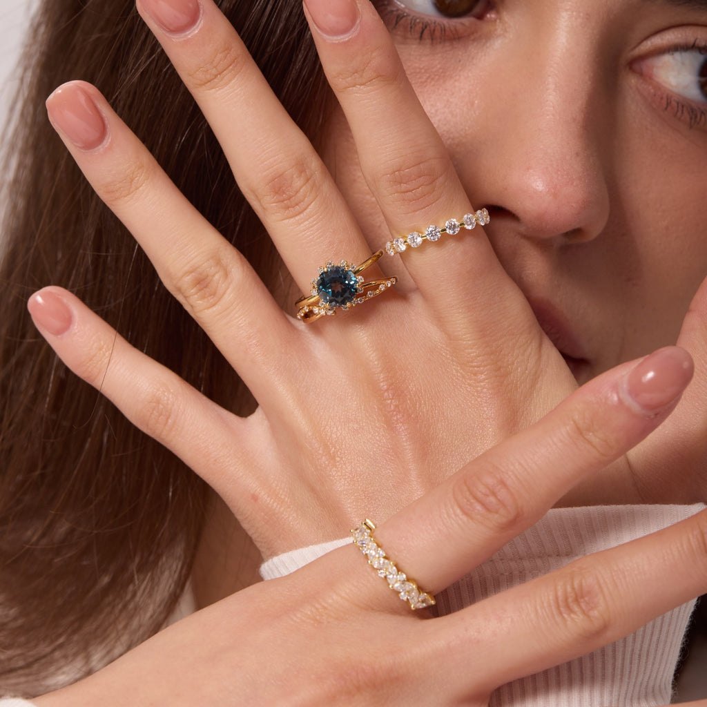 Tidal Lagoon Bold Bloom Halo Ring - Round Brilliant