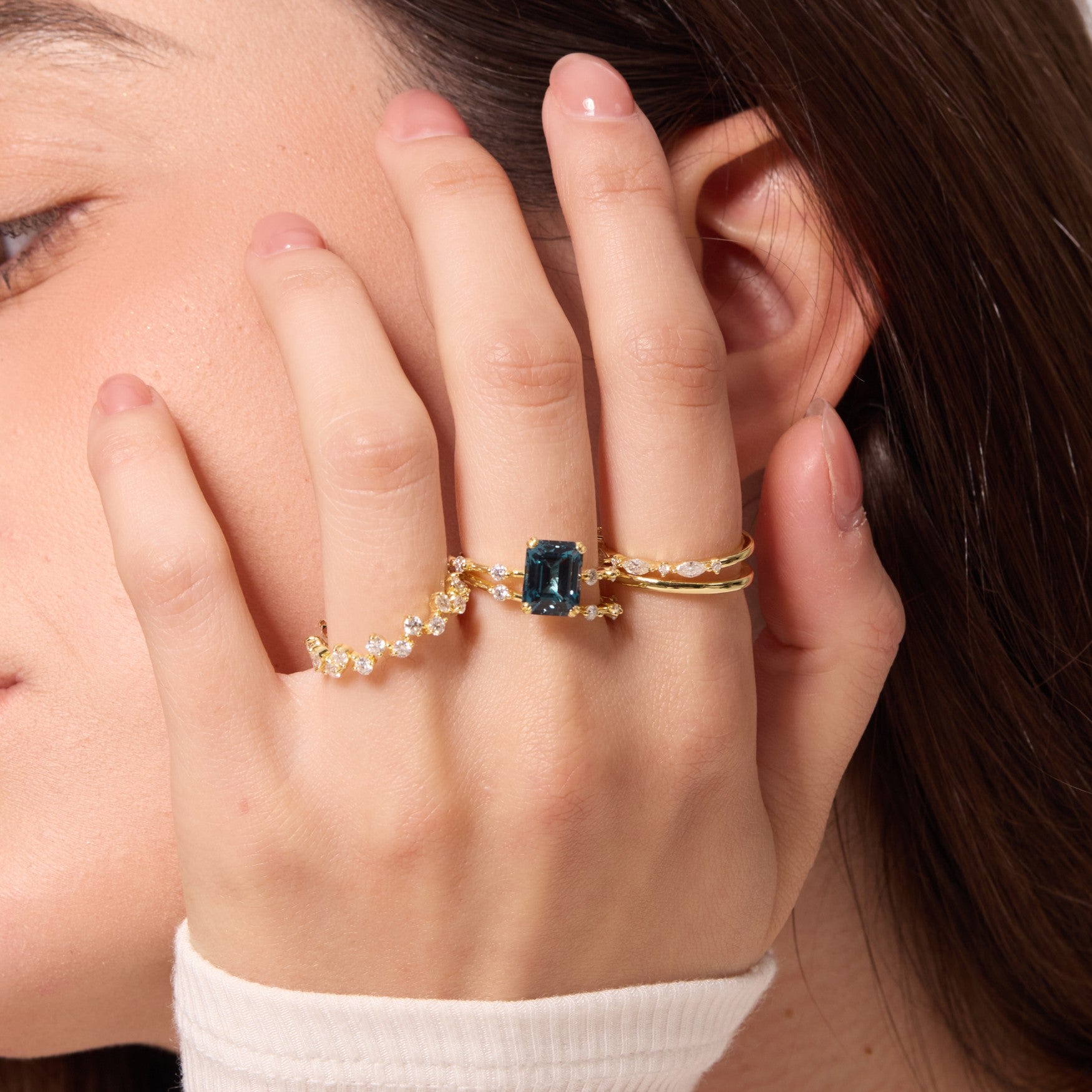 Tidal Lagoon Floating Ring - Emerald Cut