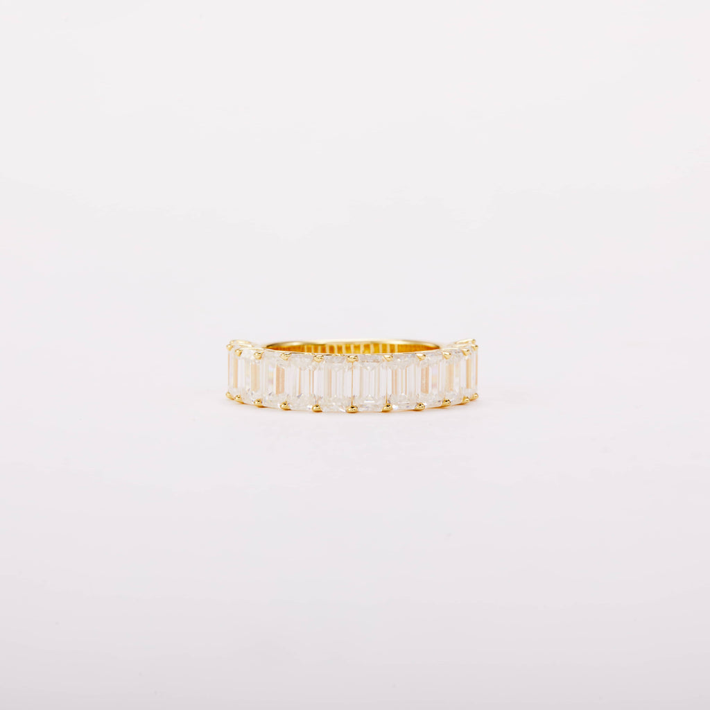 Emerald-cut Moissanite Eternity Band