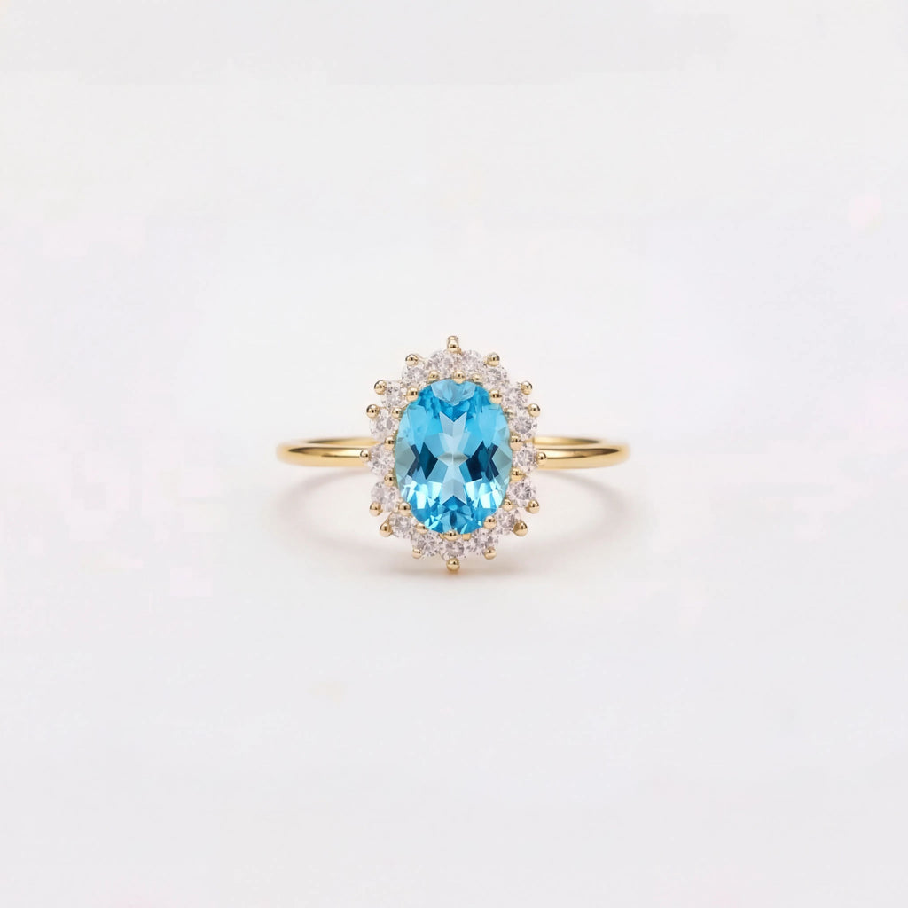 Clear Sea Bud Halo Ring