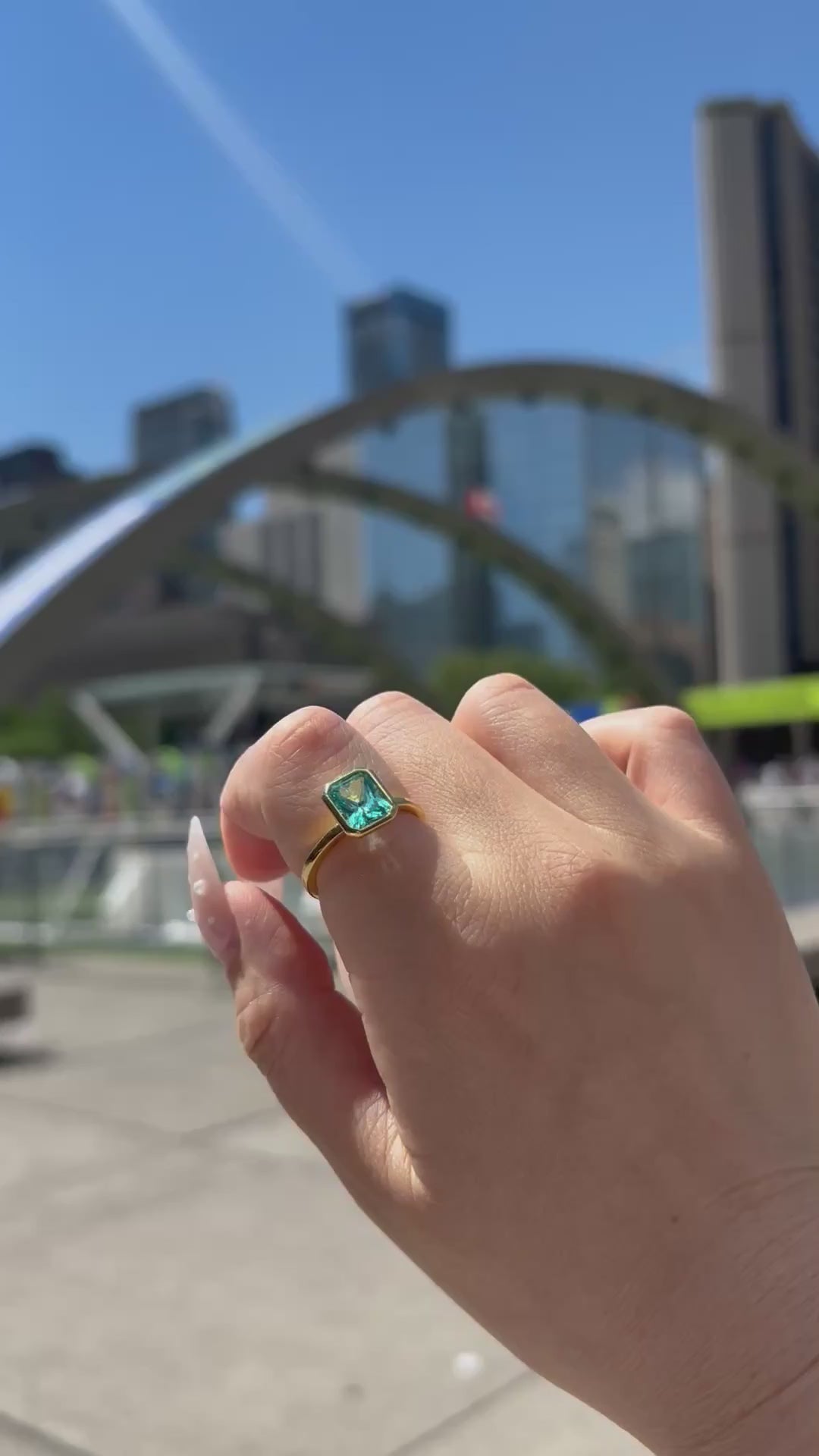 Paraiba Blue Bezel Ring - Radiant Cut